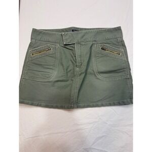 American Eagle Outfitters Khaki Utility Mini Skirt Size 10 Cargo Zip Pockets